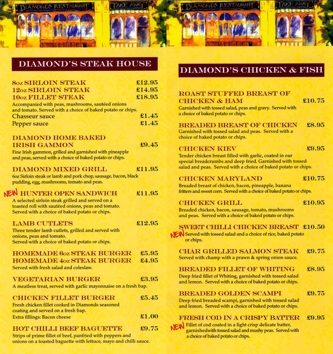 Diamonds Restaurant Menu - Image 3